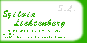 szilvia lichtenberg business card